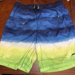 Speedo Swim Trunks Mens Lined XXL Neon Blue Green Yellow Volley Board Shorts